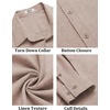 image:imageCOOFANDY Mens Button Down Shirt Long Sleeve Untucked Shirts Summer Casual Dress ShirtsSesame
