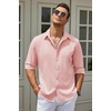 image:imageCOOFANDY Mens Button Down Shirt Long Sleeve Untucked Shirts Summer Casual Dress ShirtsVeiled Rose