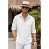 image:imageCOOFANDY Mens Button Down Shirt Long Sleeve Untucked Shirts Summer Casual Dress ShirtsWhite