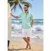 image:imageCOOFANDY Mens Button Down Shirt Short Sleeve Casual Shirts Linen Textured Summer Beach ShirtsSage Green