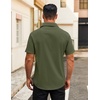 image:imageCOOFANDY Mens Button Down Shirts Short Sleeve Casual Dress Shirts Untucked Summer Shirt with PocketArmy Green