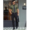 image:imageCOOFANDY Mens Button Down Shirts Short Sleeve Casual Dress Shirts Untucked Summer Shirt with PocketArmy Green