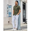 image:imageCOOFANDY Mens Button Down Shirts Short Sleeve Casual Dress Shirts Untucked Summer Shirt with PocketArmy Green