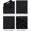 image:imageCOOFANDY Mens Button Down Shirts Short Sleeve Casual Dress Shirts Untucked Summer Shirt with PocketBlack