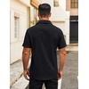 image:imageCOOFANDY Mens Button Down Shirts Short Sleeve Casual Dress Shirts Untucked Summer Shirt with PocketBlack