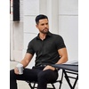 image:imageCOOFANDY Mens Button Down Shirts Short Sleeve Casual Dress Shirts Untucked Summer Shirt with PocketBlack