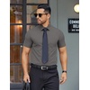image:imageCOOFANDY Mens Button Down Shirts Short Sleeve Casual Dress Shirts Untucked Summer Shirt with PocketDark Grey