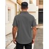 image:imageCOOFANDY Mens Button Down Shirts Short Sleeve Casual Dress Shirts Untucked Summer Shirt with PocketDark Grey