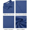 image:imageCOOFANDY Mens Button Down Shirts Short Sleeve Casual Dress Shirts Untucked Summer Shirt with PocketDenim Blue