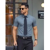 image:imageCOOFANDY Mens Button Down Shirts Short Sleeve Casual Dress Shirts Untucked Summer Shirt with PocketGrey Blue