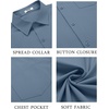 image:imageCOOFANDY Mens Button Down Shirts Short Sleeve Casual Dress Shirts Untucked Summer Shirt with PocketGrey Blue