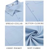 image:imageCOOFANDY Mens Button Down Shirts Short Sleeve Casual Dress Shirts Untucked Summer Shirt with PocketLight Blue