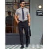 image:imageCOOFANDY Mens Button Down Shirts Short Sleeve Casual Dress Shirts Untucked Summer Shirt with PocketLight Grey