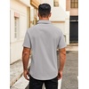 image:imageCOOFANDY Mens Button Down Shirts Short Sleeve Casual Dress Shirts Untucked Summer Shirt with PocketLight Grey