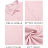 image:imageCOOFANDY Mens Button Down Shirts Short Sleeve Casual Dress Shirts Untucked Summer Shirt with PocketLight Pink