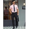 image:imageCOOFANDY Mens Button Down Shirts Short Sleeve Casual Dress Shirts Untucked Summer Shirt with PocketLight Pink
