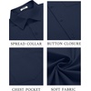 image:imageCOOFANDY Mens Button Down Shirts Short Sleeve Casual Dress Shirts Untucked Summer Shirt with PocketNavy Blue