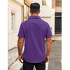 image:imageCOOFANDY Mens Button Down Shirts Short Sleeve Casual Dress Shirts Untucked Summer Shirt with PocketPurple