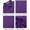 image:imageCOOFANDY Mens Button Down Shirts Short Sleeve Casual Dress Shirts Untucked Summer Shirt with PocketPurple