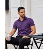 image:imageCOOFANDY Mens Button Down Shirts Short Sleeve Casual Dress Shirts Untucked Summer Shirt with PocketPurple