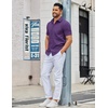 image:imageCOOFANDY Mens Button Down Shirts Short Sleeve Casual Dress Shirts Untucked Summer Shirt with PocketPurple