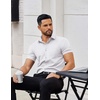image:imageCOOFANDY Mens Button Down Shirts Short Sleeve Casual Dress Shirts Untucked Summer Shirt with PocketWhite