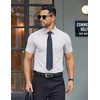 image:imageCOOFANDY Mens Button Down Shirts Short Sleeve Casual Dress Shirts Untucked Summer Shirt with PocketWhite