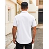 image:imageCOOFANDY Mens Button Down Shirts Short Sleeve Casual Dress Shirts Untucked Summer Shirt with PocketWhite