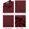 image:imageCOOFANDY Mens Button Down Shirts Short Sleeve Casual Dress Shirts Untucked Summer Shirt with PocketWine Red