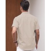 image:imageCOOFANDY Mens Button Down Short Sleeve Beach Shirts Casual Summer Button Up Cruise Vacation Linen ShirtChampagne