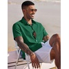 image:imageCOOFANDY Mens Button Down Short Sleeve Beach Shirts Casual Summer Button Up Cruise Vacation Linen ShirtEvergreen
