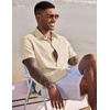 image:imageCOOFANDY Mens Button Down Short Sleeve Beach Shirts Casual Summer Button Up Cruise Vacation Linen ShirtKhaki
