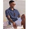 image:imageCOOFANDY Mens Button Down Short Sleeve Beach Shirts Casual Summer Button Up Cruise Vacation Linen ShirtNavy Blue
