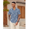 image:imageCOOFANDY Mens Button Down Short Sleeve Beach Shirts Casual Summer Button Up Cruise Vacation Linen ShirtNavy Blue Sketchy Floral
