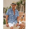 image:imageCOOFANDY Mens Button Down Short Sleeve Beach Shirts Casual Summer Button Up Cruise Vacation Linen ShirtNavy Blue Sketchy Floral