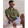 image:imageCOOFANDY Mens Button Down Short Sleeve Beach Shirts Casual Summer Button Up Cruise Vacation Linen ShirtOlive Green