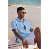 image:imageCOOFANDY Mens Button Down Short Sleeve Beach Shirts Casual Summer Button Up Cruise Vacation Linen ShirtSky Blue