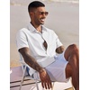 image:imageCOOFANDY Mens Button Down Short Sleeve Beach Shirts Casual Summer Button Up Cruise Vacation Linen ShirtWhite
