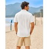 image:imageCOOFANDY Mens Button Down Short Sleeve Shirt Casual Cotton Summer Beach Wedding Linen Shirts with Pocket01white