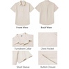 image:imageCOOFANDY Mens Button Down Short Sleeve Shirt Casual Cotton Summer Beach Wedding Linen Shirts with PocketBeige