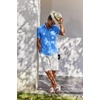 image:imageCOOFANDY Mens Button Down Short Sleeve Shirt Casual Cotton Summer Beach Wedding Linen Shirts with PocketBlue