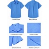 image:imageCOOFANDY Mens Button Down Short Sleeve Shirt Casual Cotton Summer Beach Wedding Linen Shirts with PocketBlue