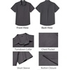 image:imageCOOFANDY Mens Button Down Short Sleeve Shirt Casual Cotton Summer Beach Wedding Linen Shirts with PocketDark Grey