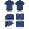 image:imageCOOFANDY Mens Button Down Short Sleeve Shirt Casual Cotton Summer Beach Wedding Linen Shirts with PocketDenim Blue