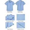 image:imageCOOFANDY Mens Button Down Short Sleeve Shirt Casual Cotton Summer Beach Wedding Linen Shirts with PocketLight Blue