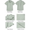 image:imageCOOFANDY Mens Button Down Short Sleeve Shirt Casual Cotton Summer Beach Wedding Linen Shirts with PocketLight Green