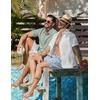 image:imageCOOFANDY Mens Button Down Short Sleeve Shirt Casual Cotton Summer Beach Wedding Linen Shirts with PocketLight Green
