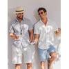 image:imageCOOFANDY Mens Button Down Short Sleeve Shirt Casual Cotton Summer Beach Wedding Linen Shirts with PocketLight Grey