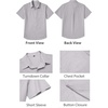 image:imageCOOFANDY Mens Button Down Short Sleeve Shirt Casual Cotton Summer Beach Wedding Linen Shirts with PocketLight Grey