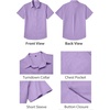 image:imageCOOFANDY Mens Button Down Short Sleeve Shirt Casual Cotton Summer Beach Wedding Linen Shirts with PocketLight Purple
